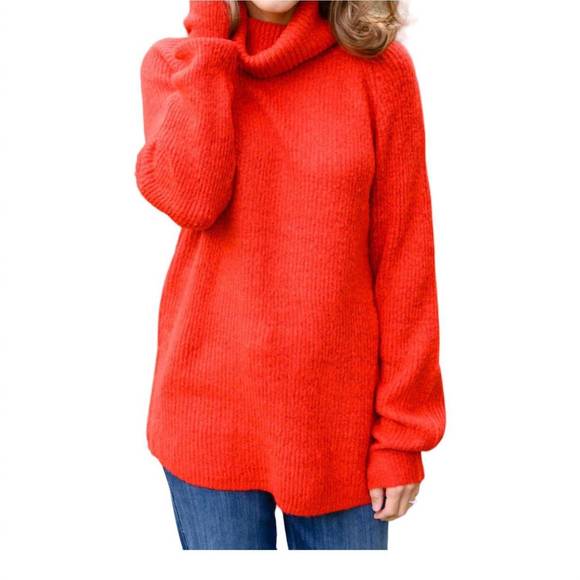 NEW JODIFL steady pace roll neck sweater in red - Picture 2 of 4